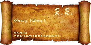 Rónay Róbert névjegykártya