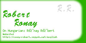 robert ronay business card